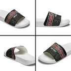 Custom New Zealand Silver Fern Rugby Slide Sandals All Black Maori Taniko Pattern - Aussie Hoodie