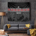 Custom New Zealand Silver Fern Rugby Tapestry All Black Maori Taniko Pattern
