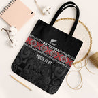 Custom New Zealand Silver Fern Rugby Tote Bag All Black Maori Taniko Pattern - Aussie Hoodie