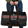 Custom New Zealand Silver Fern Rugby Travel Bag All Black Maori Taniko Pattern - Aussie Hoodie