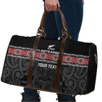 Custom New Zealand Silver Fern Rugby Travel Bag All Black Maori Taniko Pattern - Aussie Hoodie