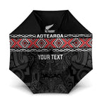 Custom New Zealand Silver Fern Rugby Umbrella All Black Maori Taniko Pattern - Aussie Hoodie