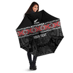 Custom New Zealand Silver Fern Rugby Umbrella All Black Maori Taniko Pattern - Aussie Hoodie