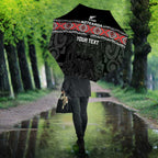 Custom New Zealand Silver Fern Rugby Umbrella All Black Maori Taniko Pattern - Aussie Hoodie