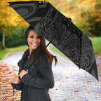 Custom New Zealand Silver Fern Rugby Umbrella All Black Maori Taniko Pattern - Aussie Hoodie