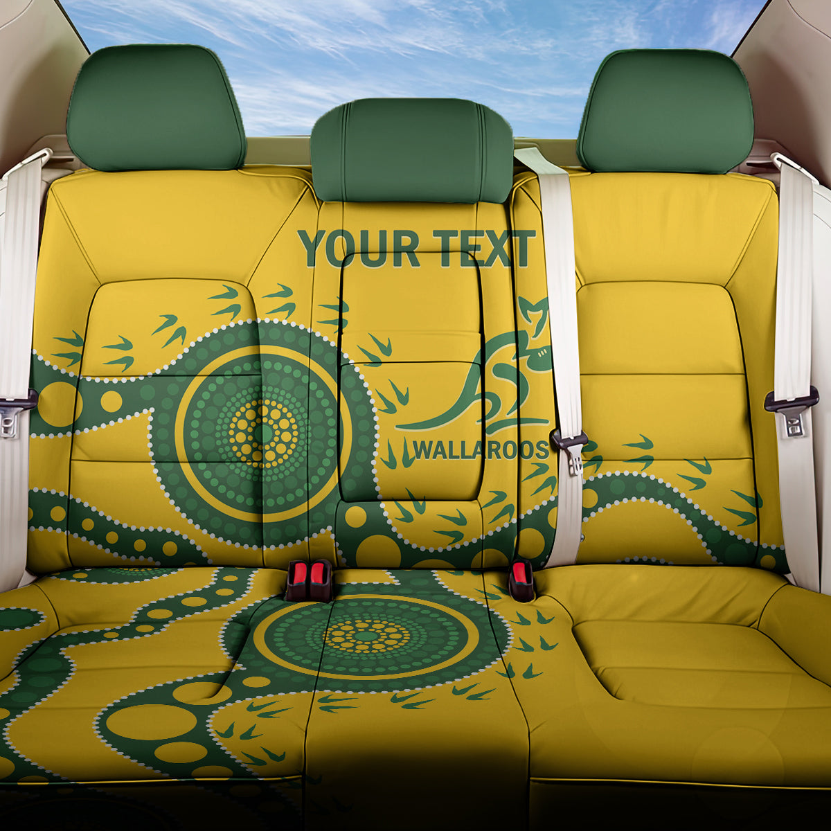Custom Australia Rugby Back Car Seat Cover Go Wallaroos 2024 Pacific Aboriginal Art