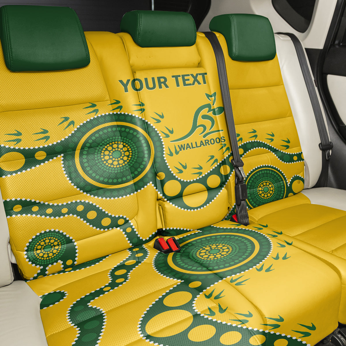 Custom Australia Rugby Back Car Seat Cover Go Wallaroos 2024 Pacific Aboriginal Art