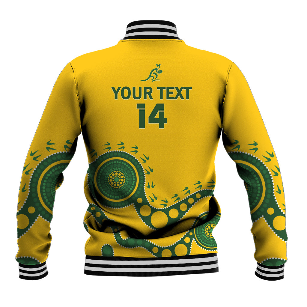 Custom Australia Rugby Baseball Jacket Go Wallaroos 2024 Pacific Aboriginal Art