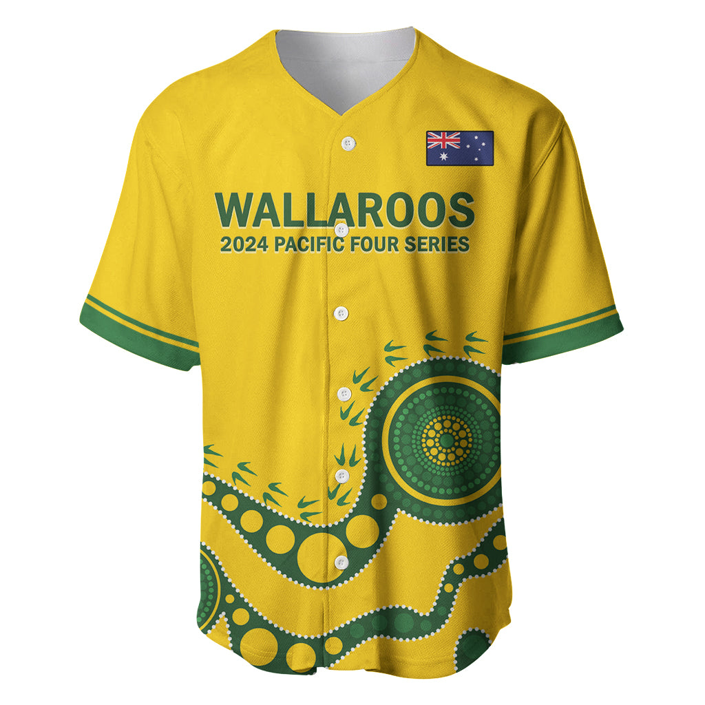 Custom Australia Rugby Baseball Jersey Go Wallaroos 2024 Pacific Aboriginal Art