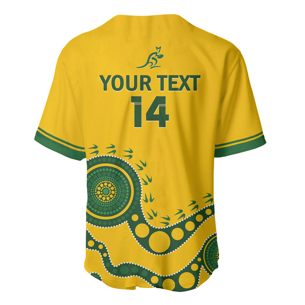Custom Australia Rugby Baseball Jersey Go Wallaroos 2024 Pacific Aboriginal Art