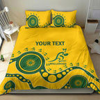 Custom Australia Rugby Bedding Set Go Wallaroos 2024 Pacific Aboriginal Art