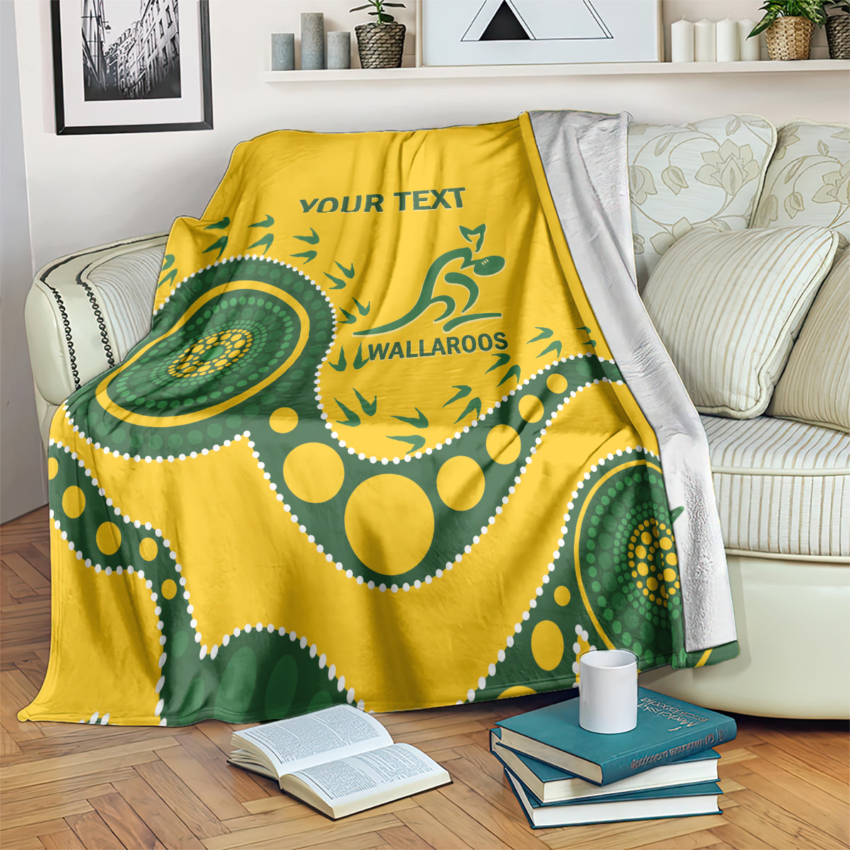 Custom Australia Rugby Blanket Go Wallaroos 2024 Pacific Aboriginal Art