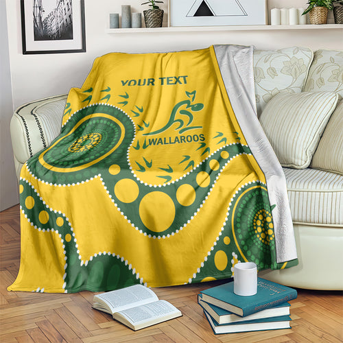 Custom Australia Rugby Blanket Go Wallaroos 2024 Pacific Aboriginal Art