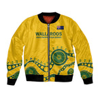 Custom Australia Rugby Bomber Jacket Go Wallaroos 2024 Pacific Aboriginal Art