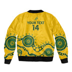 Custom Australia Rugby Bomber Jacket Go Wallaroos 2024 Pacific Aboriginal Art