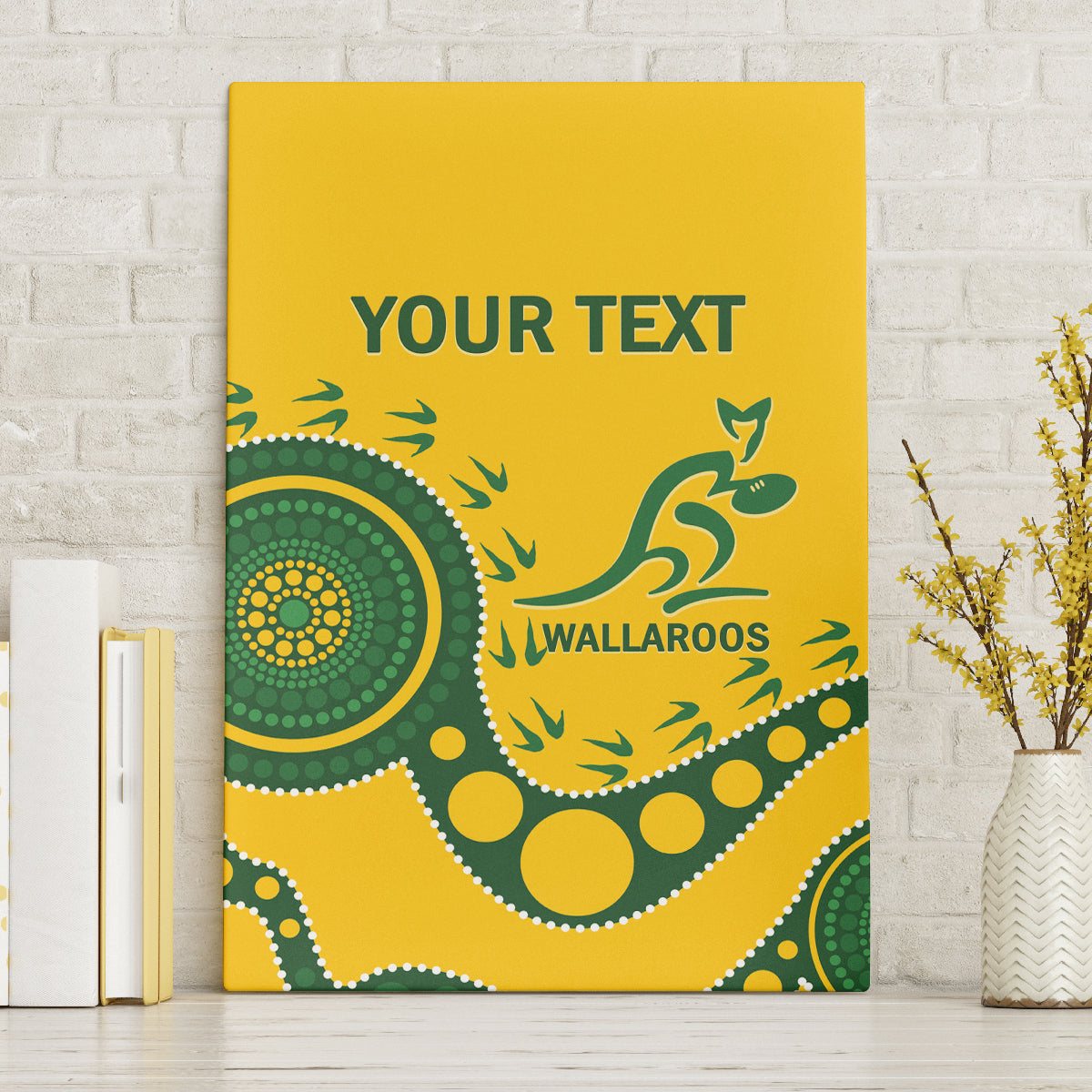Custom Australia Rugby Canvas Wall Art Go Wallaroos 2024 Pacific Aboriginal Art