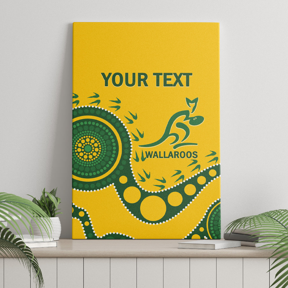 Custom Australia Rugby Canvas Wall Art Go Wallaroos 2024 Pacific Aboriginal Art