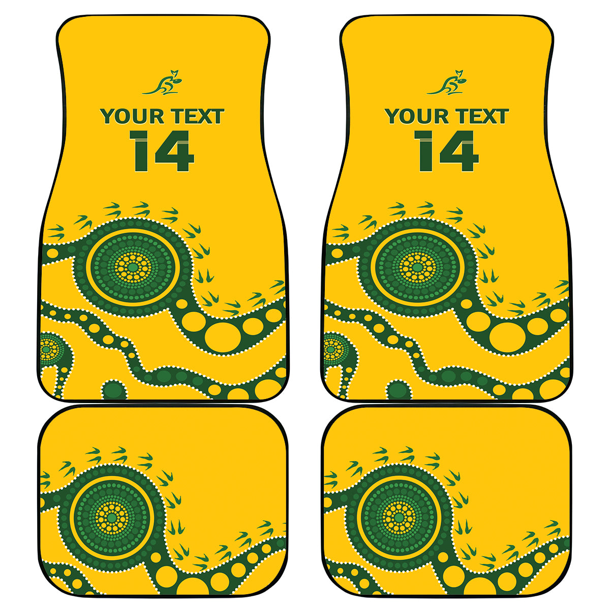 Custom Australia Rugby Car Mats Go Wallaroos 2024 Pacific Aboriginal Art
