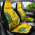 Custom Australia Rugby Car Seat Cover Go Wallaroos 2024 Pacific Aboriginal Art