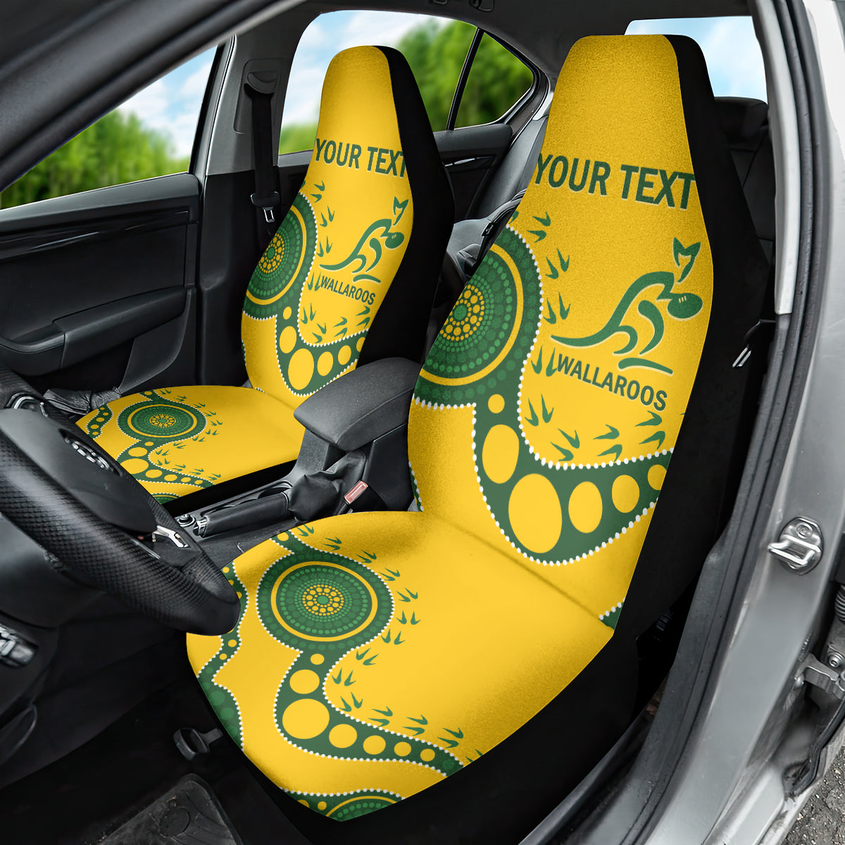 Custom Australia Rugby Car Seat Cover Go Wallaroos 2024 Pacific Aboriginal Art