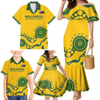 Custom Australia Rugby Family Matching Mermaid Dress and Hawaiian Shirt Go Wallaroos 2024 Pacific Aboriginal Art