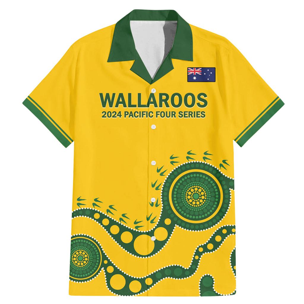 Custom Australia Rugby Family Matching Mermaid Dress and Hawaiian Shirt Go Wallaroos 2024 Pacific Aboriginal Art