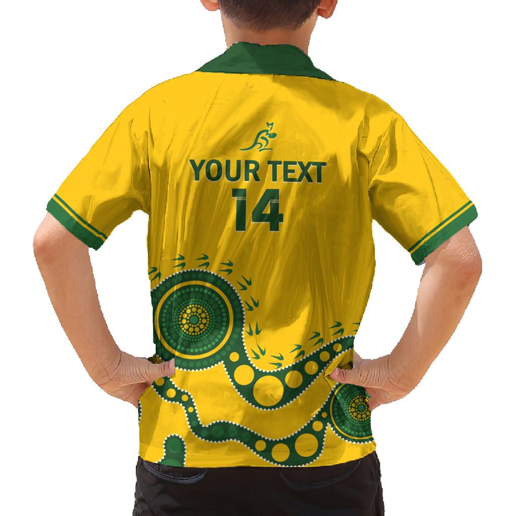 Custom Australia Rugby Family Matching Off Shoulder Maxi Dress and Hawaiian Shirt Go Wallaroos 2024 Pacific Aboriginal Art