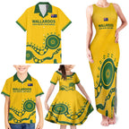 Custom Australia Rugby Family Matching Tank Maxi Dress and Hawaiian Shirt Go Wallaroos 2024 Pacific Aboriginal Art