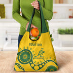 Custom Australia Rugby Grocery Bag Go Wallaroos 2024 Pacific Aboriginal Art