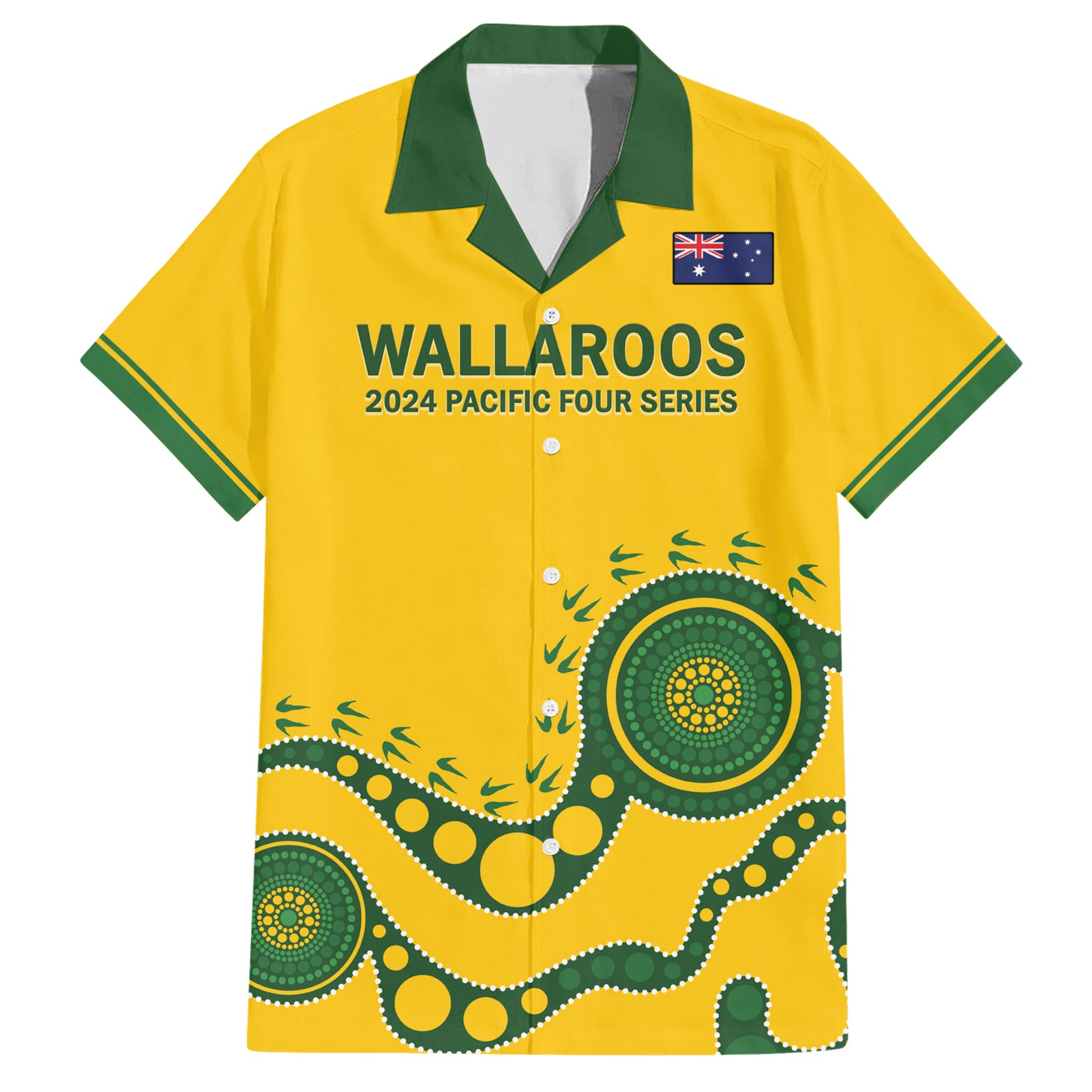 Custom Australia Rugby Hawaiian Shirt Go Wallaroos 2024 Pacific Aboriginal Art