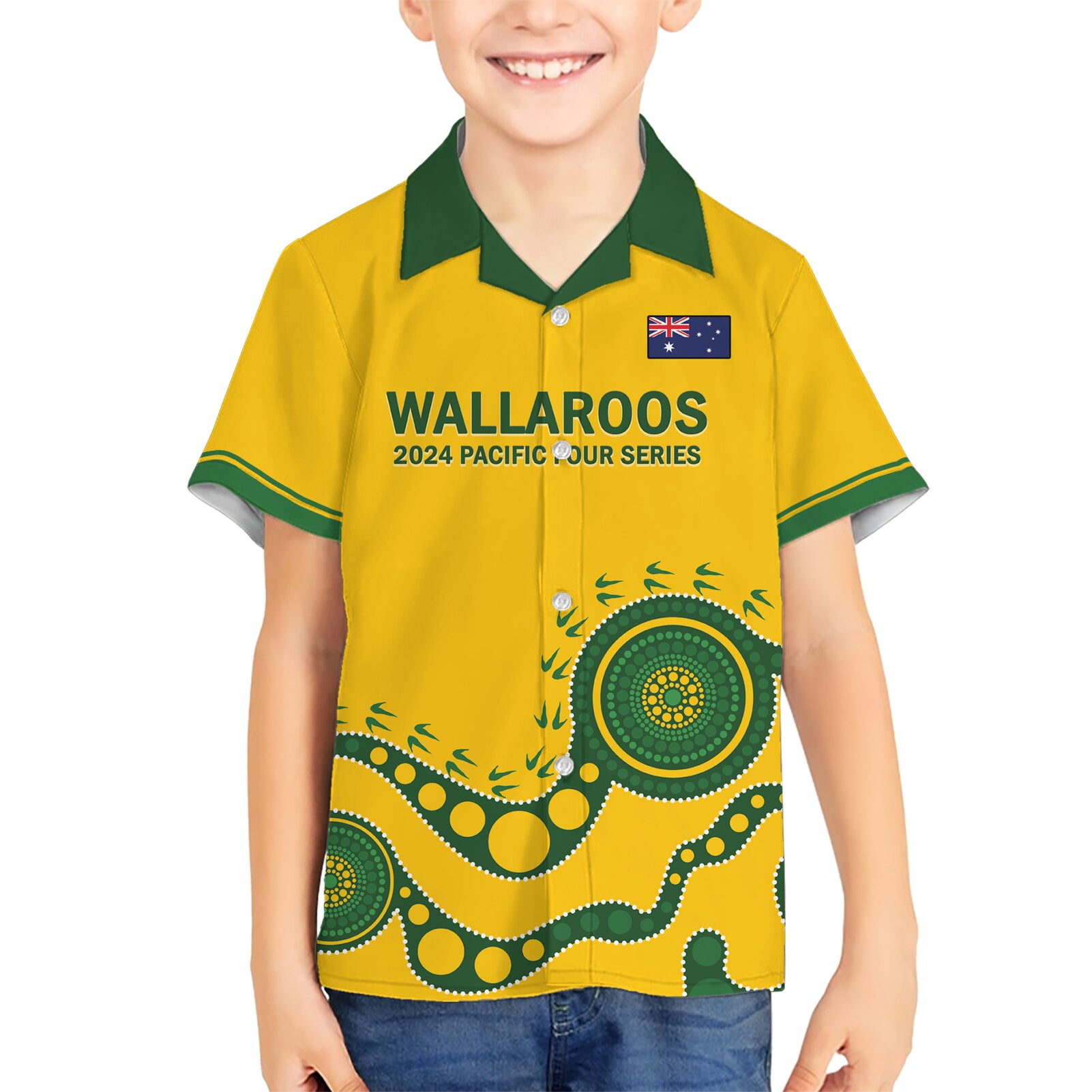 Custom Australia Rugby Hawaiian Shirt Go Wallaroos 2024 Pacific Aboriginal Art