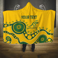 Custom Australia Rugby Hooded Blanket Go Wallaroos 2024 Pacific Aboriginal Art
