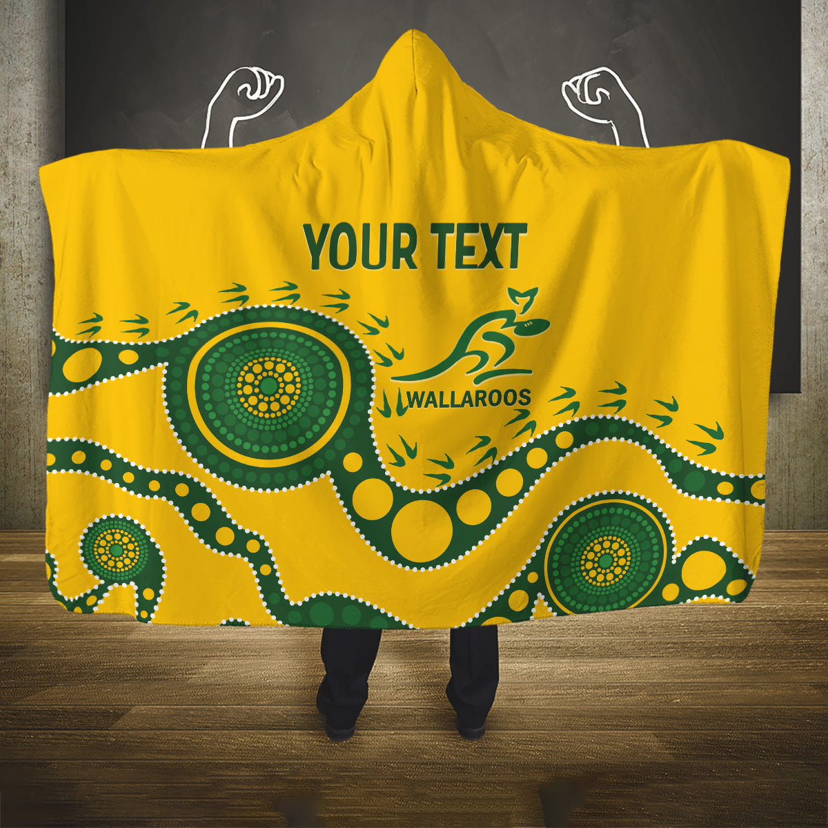 Custom Australia Rugby Hooded Blanket Go Wallaroos 2024 Pacific Aboriginal Art