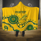 Custom Australia Rugby Hooded Blanket Go Wallaroos 2024 Pacific Aboriginal Art
