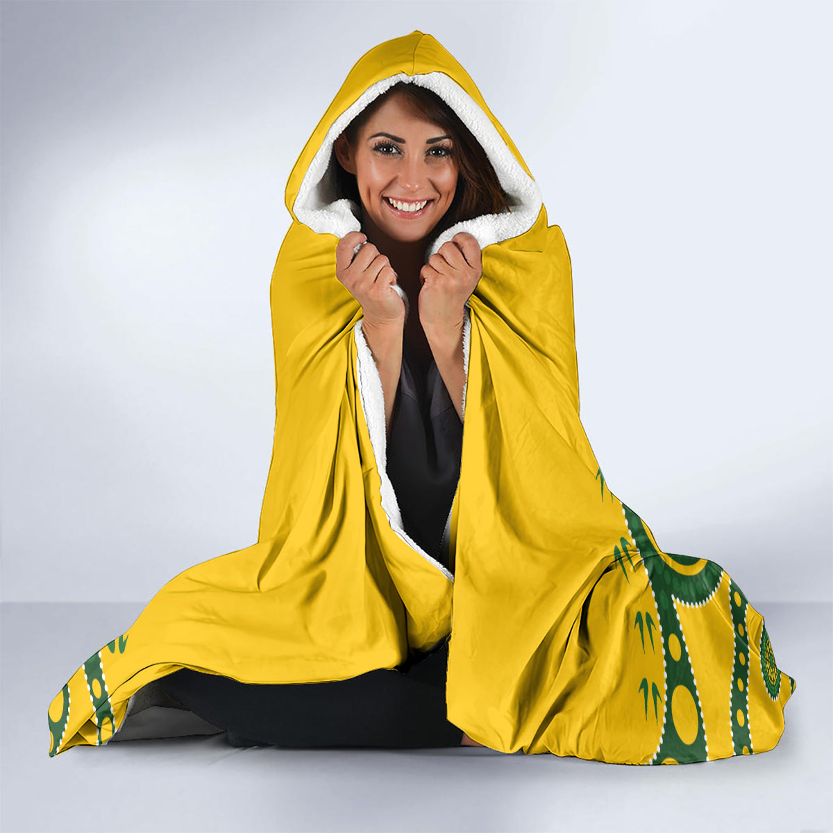 Custom Australia Rugby Hooded Blanket Go Wallaroos 2024 Pacific Aboriginal Art
