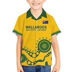 Custom Australia Rugby Kid Hawaiian Shirt Go Wallaroos 2024 Pacific Aboriginal Art