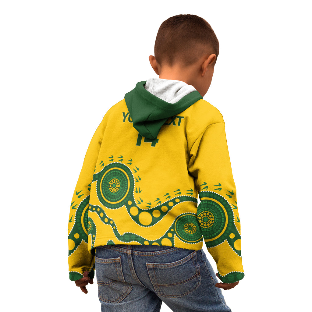 Custom Australia Rugby Kid Hoodie Go Wallaroos 2024 Pacific Aboriginal Art