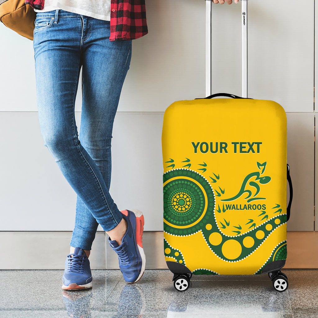 Custom Australia Rugby Luggage Cover Go Wallaroos 2024 Pacific Aboriginal Art