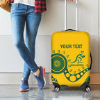 Custom Australia Rugby Luggage Cover Go Wallaroos 2024 Pacific Aboriginal Art