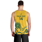 Custom Australia Rugby Men Tank Top Go Wallaroos 2024 Pacific Aboriginal Art