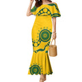 Custom Australia Rugby Mermaid Dress Go Wallaroos 2024 Pacific Aboriginal Art
