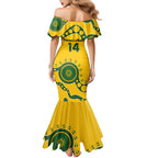 Custom Australia Rugby Mermaid Dress Go Wallaroos 2024 Pacific Aboriginal Art