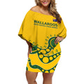 Custom Australia Rugby Off Shoulder Short Dress Go Wallaroos 2024 Pacific Aboriginal Art