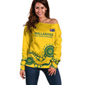 Custom Australia Rugby Off Shoulder Sweater Go Wallaroos 2024 Pacific Aboriginal Art