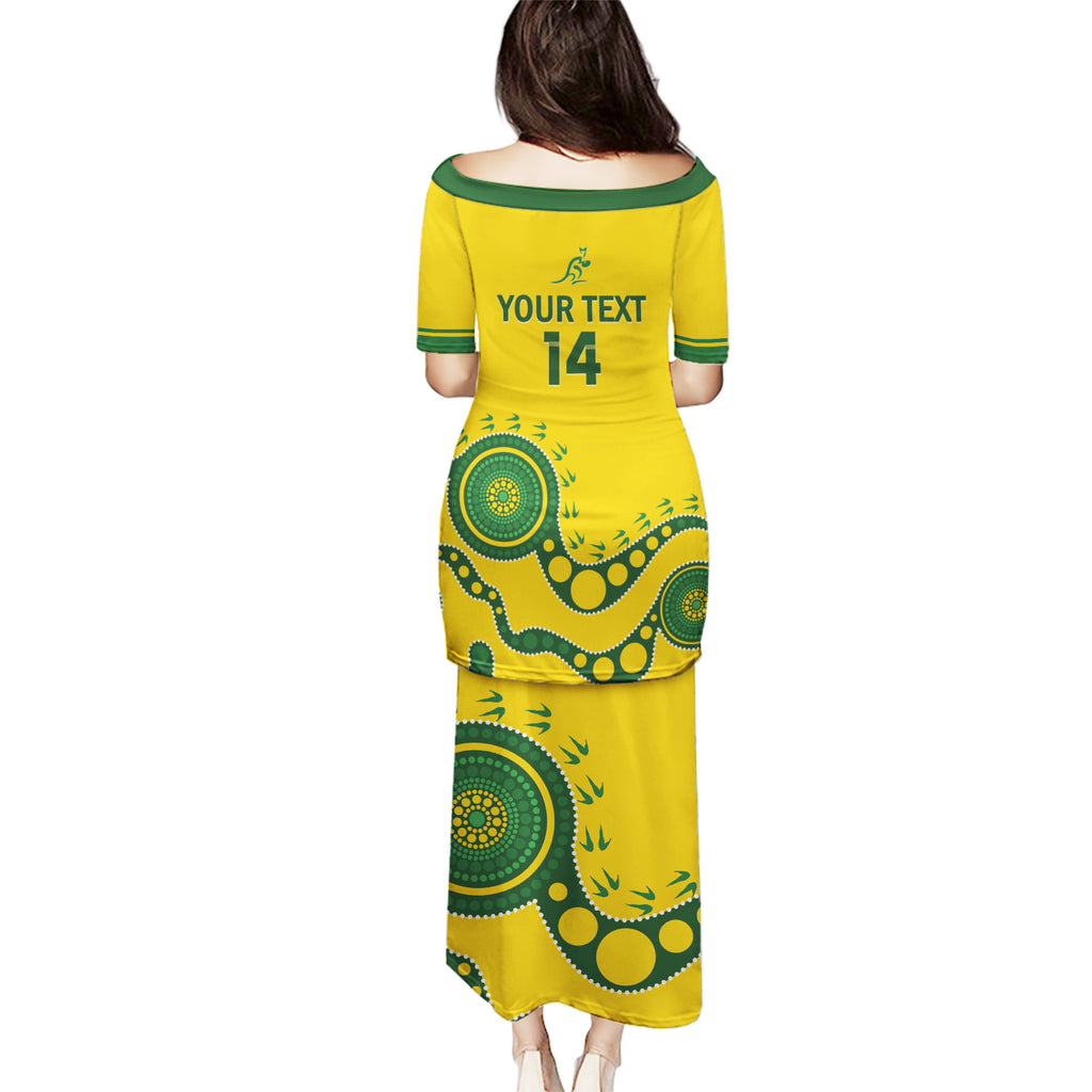 Custom Australia Rugby Puletasi Go Wallaroos 2024 Pacific Aboriginal Art