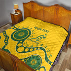 Custom Australia Rugby Quilt Go Wallaroos 2024 Pacific Aboriginal Art