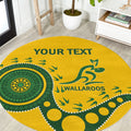 Custom Australia Rugby Round Carpet Go Wallaroos 2024 Pacific Aboriginal Art