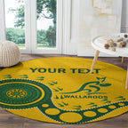 Custom Australia Rugby Round Carpet Go Wallaroos 2024 Pacific Aboriginal Art