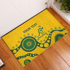 Custom Australia Rugby Rubber Doormat Go Wallaroos 2024 Pacific Aboriginal Art