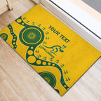 Custom Australia Rugby Rubber Doormat Go Wallaroos 2024 Pacific Aboriginal Art